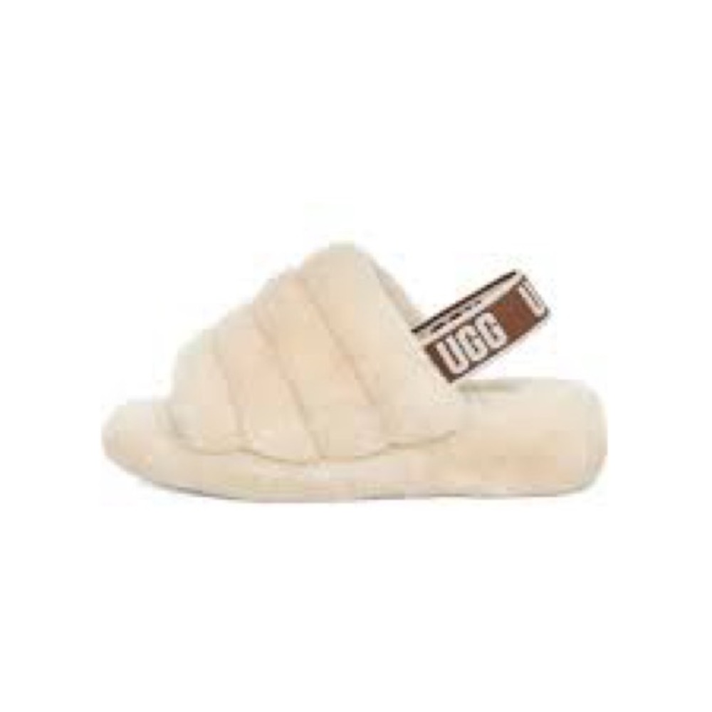 UGG Tan Fluffy Slide Slippers